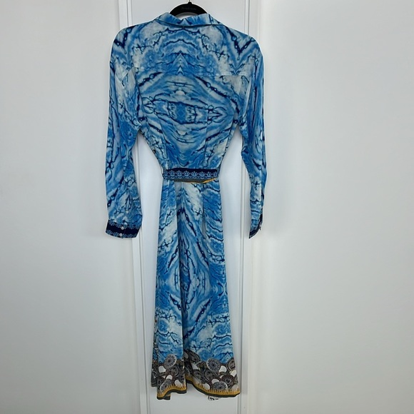 Small blue 100% silk dress by Moda Baronessa - Picture 8 of 9